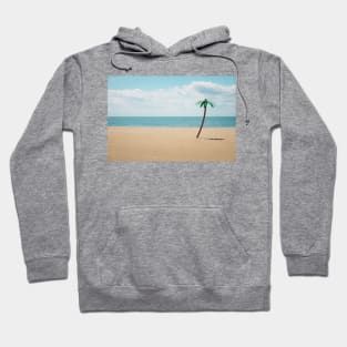 Palm tree on the beach Hoodie